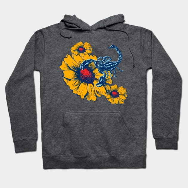 Scorpion Flowers Hoodie by Will 9 Design